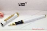 Clone Mont blanc Rollerball Pens White & Gold Clip - AAA Grade